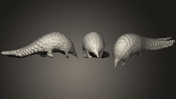 Статуэтки животных (Сканирование Панголина, STKJ_1242) 3D модель для ЧПУ станка